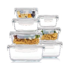 סט קופסאות זכוכית לאחסון והגשה – 7 חלקים